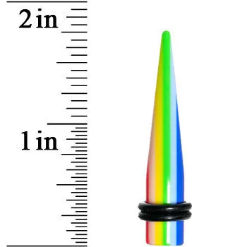 0 Gauge Acrylic Retro Rainbow Straight Taper