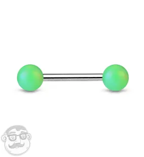 14G Matte Green Stainless Steel Barbell