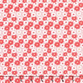 30's Playtime - Friendly Florals Scarlet Yardage