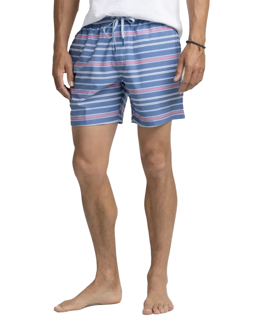 6" Breton Stripe Swim Trunk Coronet Blue