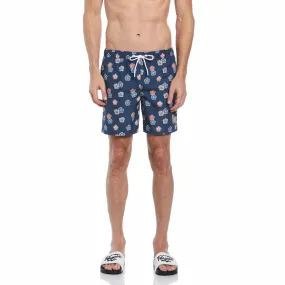 Allover Hibiscus Print Swim Short