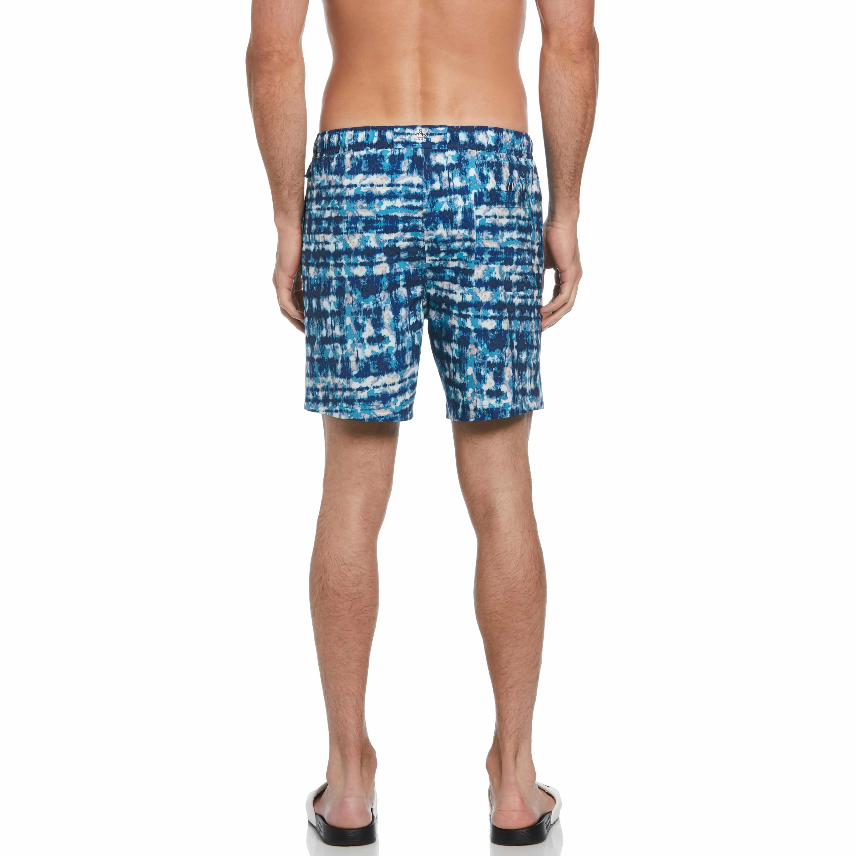 Allover Tie Dye Print Stretch Swim Short