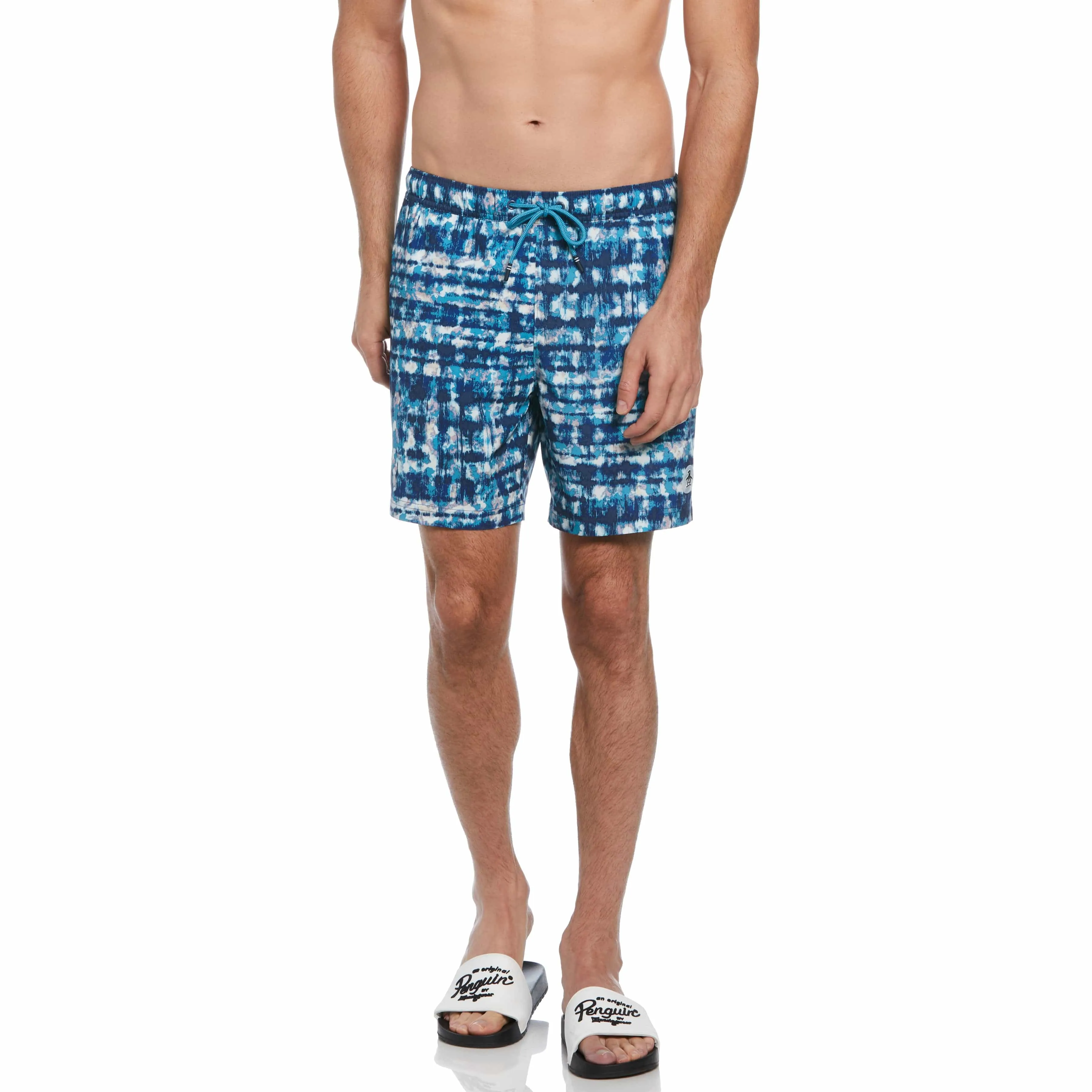 Allover Tie Dye Print Stretch Swim Short