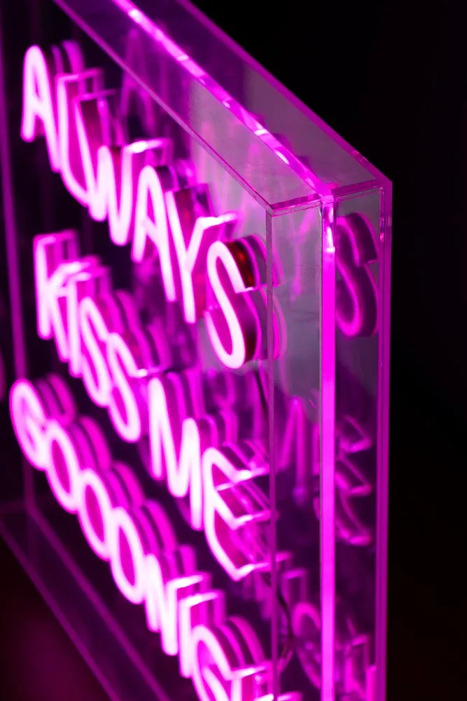 Always Kiss Me Goodnight Neon Light Box