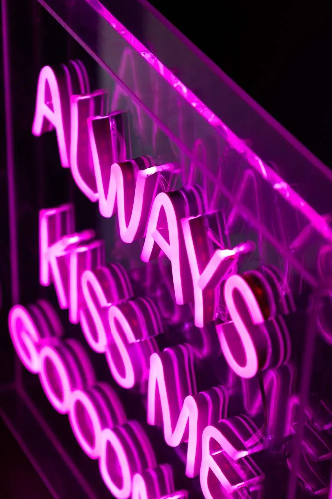 Always Kiss Me Goodnight Neon Light Box