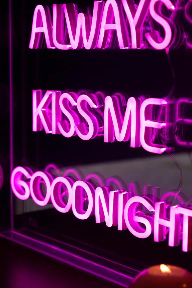 Always Kiss Me Goodnight Neon Light Box