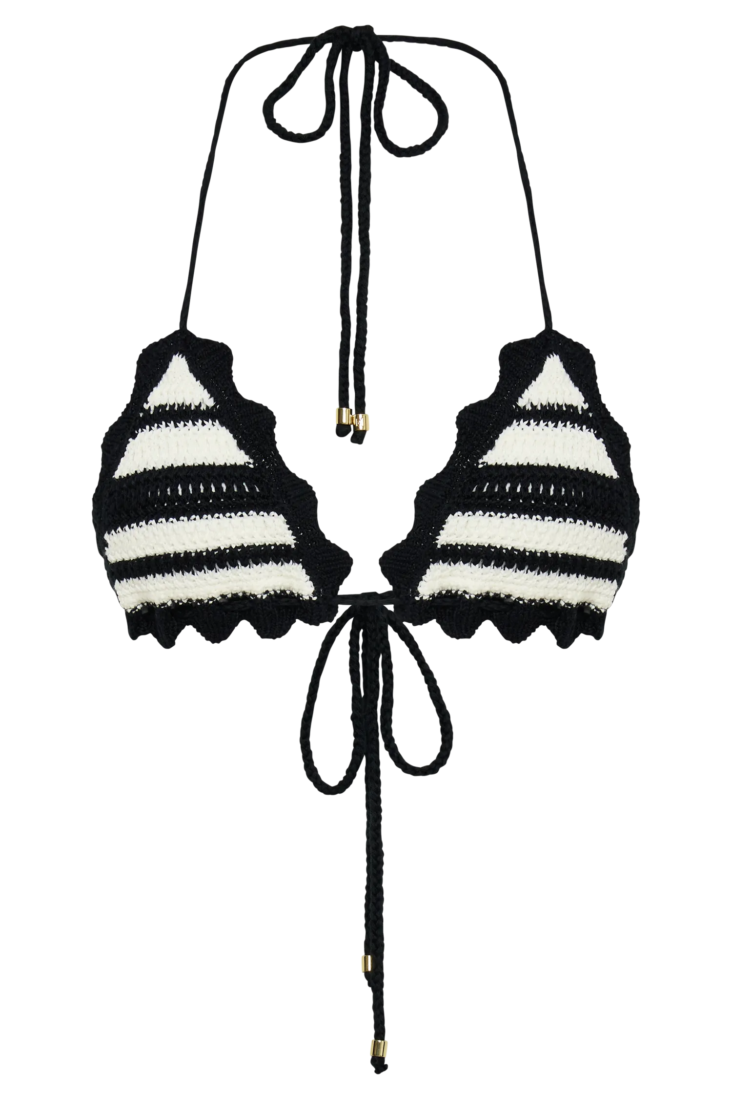 Amanda Stripe Bikini Top - Black/White