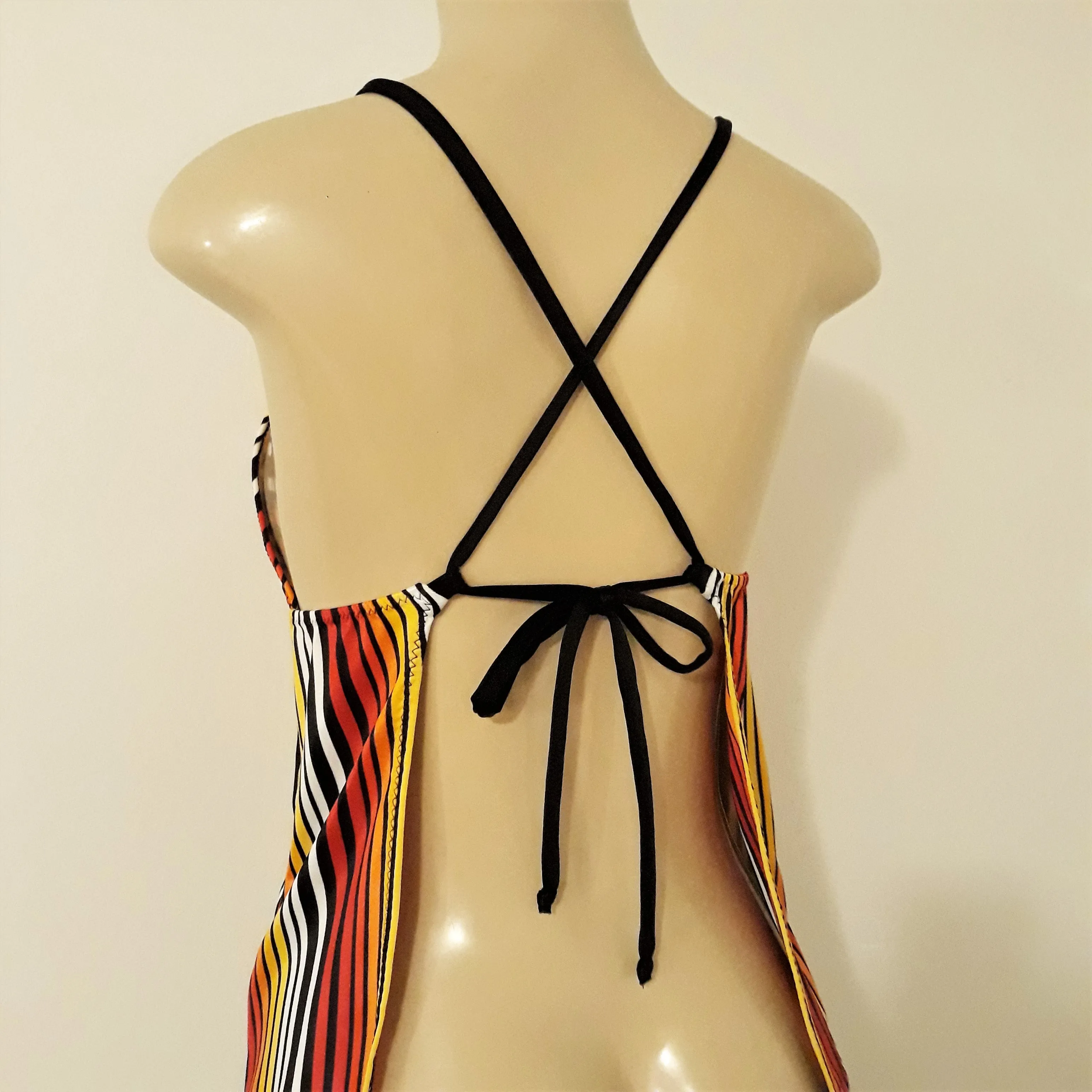 Apron Open Back Tankini Top