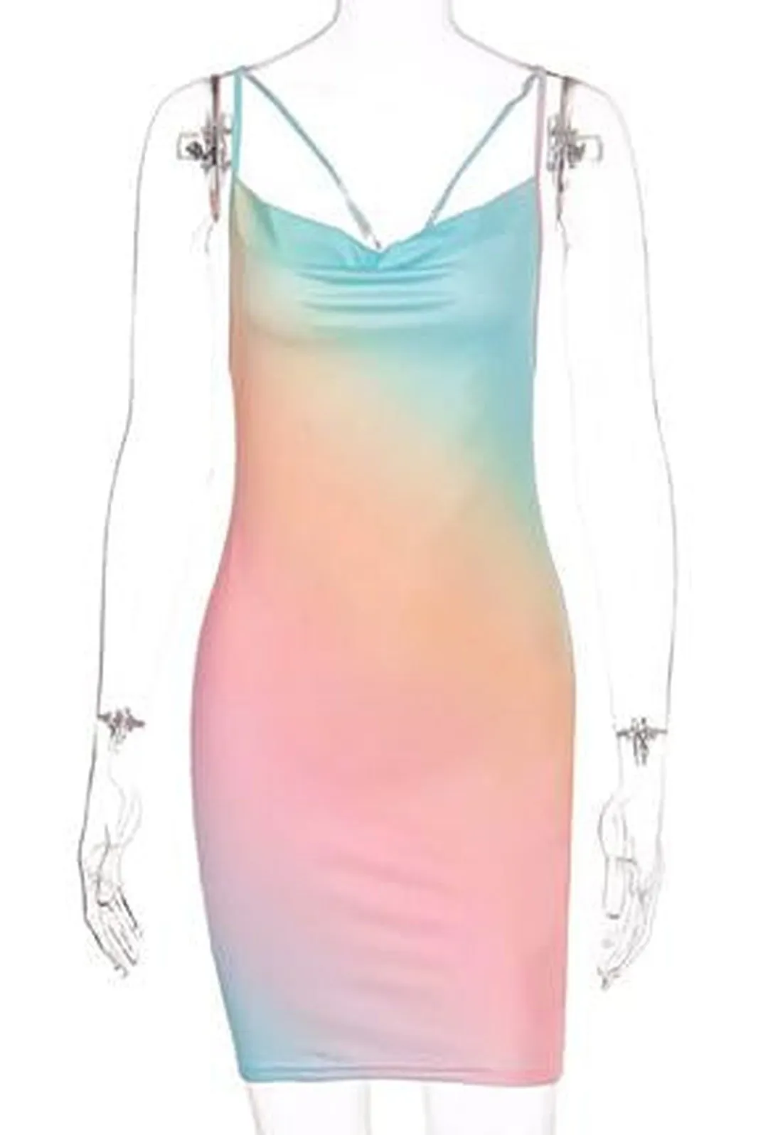 AVITA - PRINTED WATERCOLOR DRESS