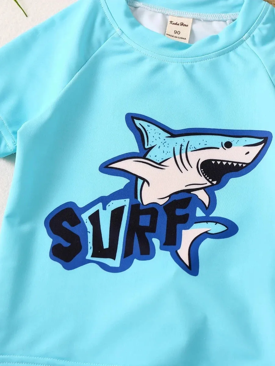 Baby Boy 2pc Blue Shark Animal Swimwear Set