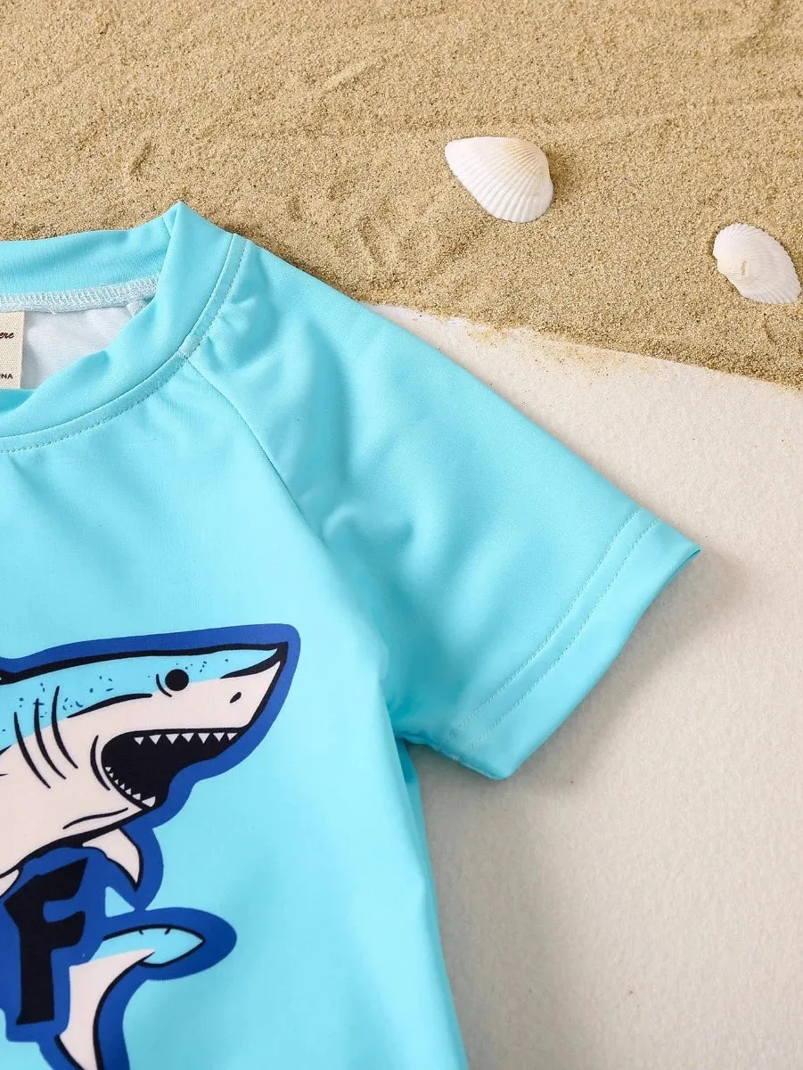 Baby Boy 2pc Blue Shark Animal Swimwear Set