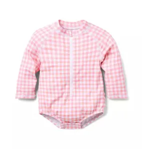 Baby Gingham Rash Guard Swimsuit