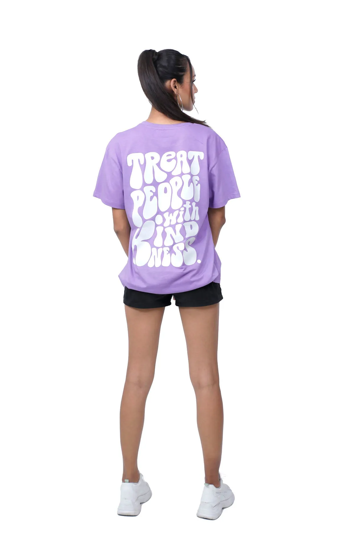 Back Print Kindness Lilac Oversized Tshirt