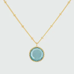 Barcelona March Blue Topaz Birthstone Necklace