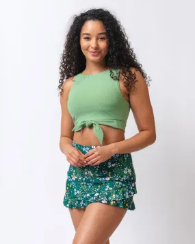 Basil Knotted Crop Top