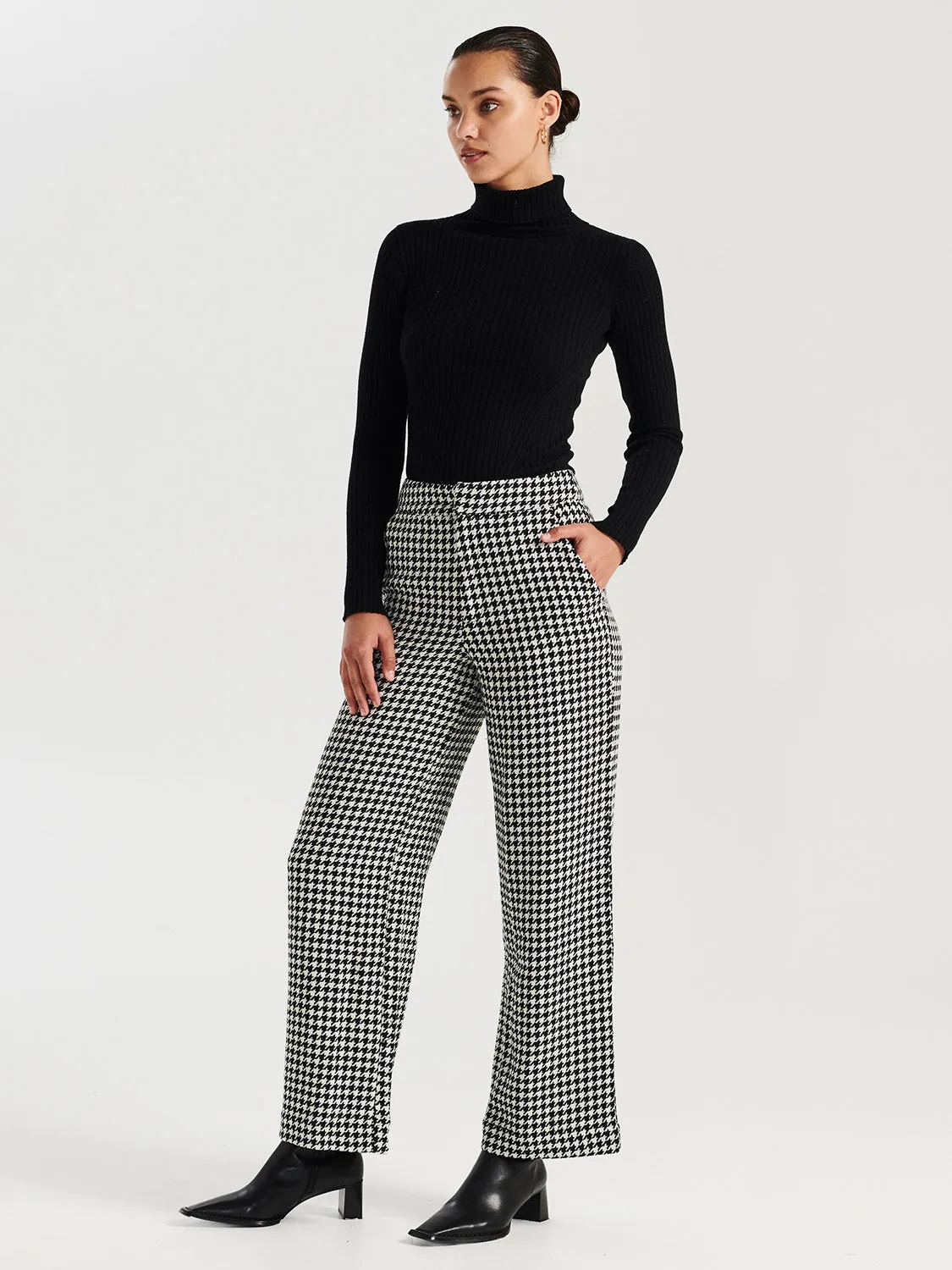 Bella Woven Pant - Houndstooth