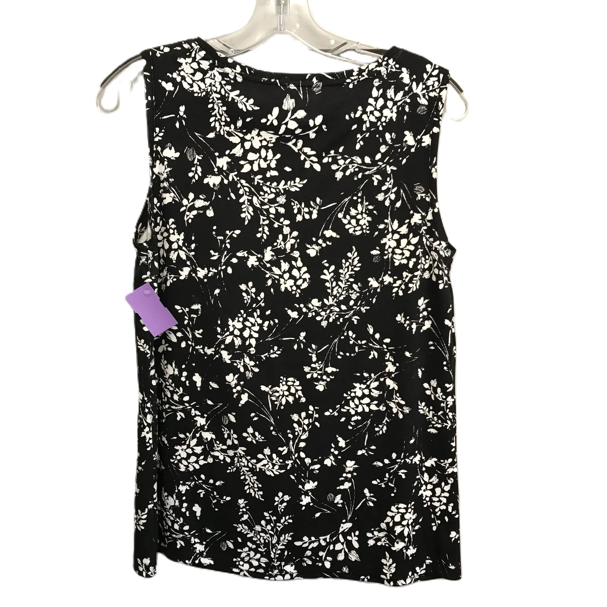 Black & White Top Sleeveless By Croft And Barrow, Size: M