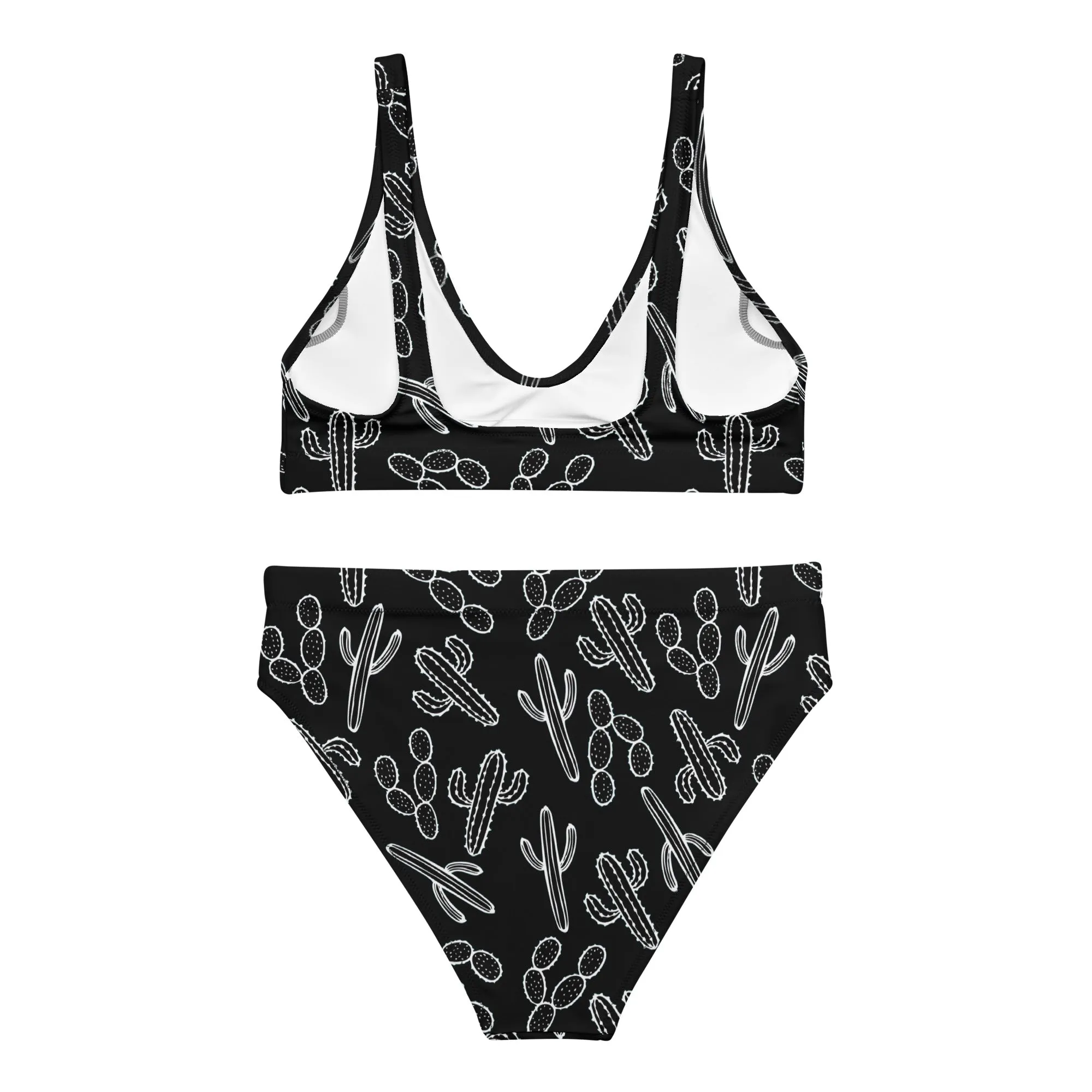 Black Cactus High Waisted Bikini