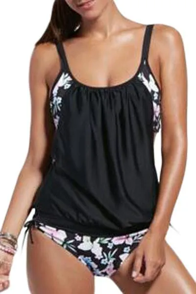 Black Floral Summer Tankini