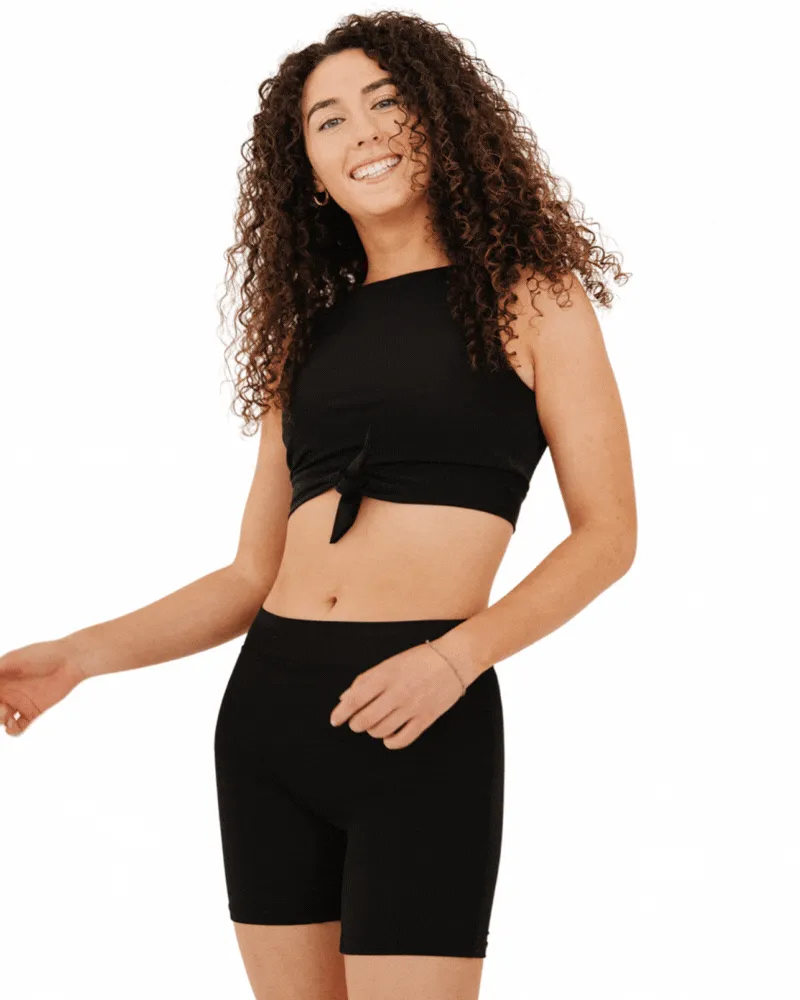 Black Knotted Crop Top