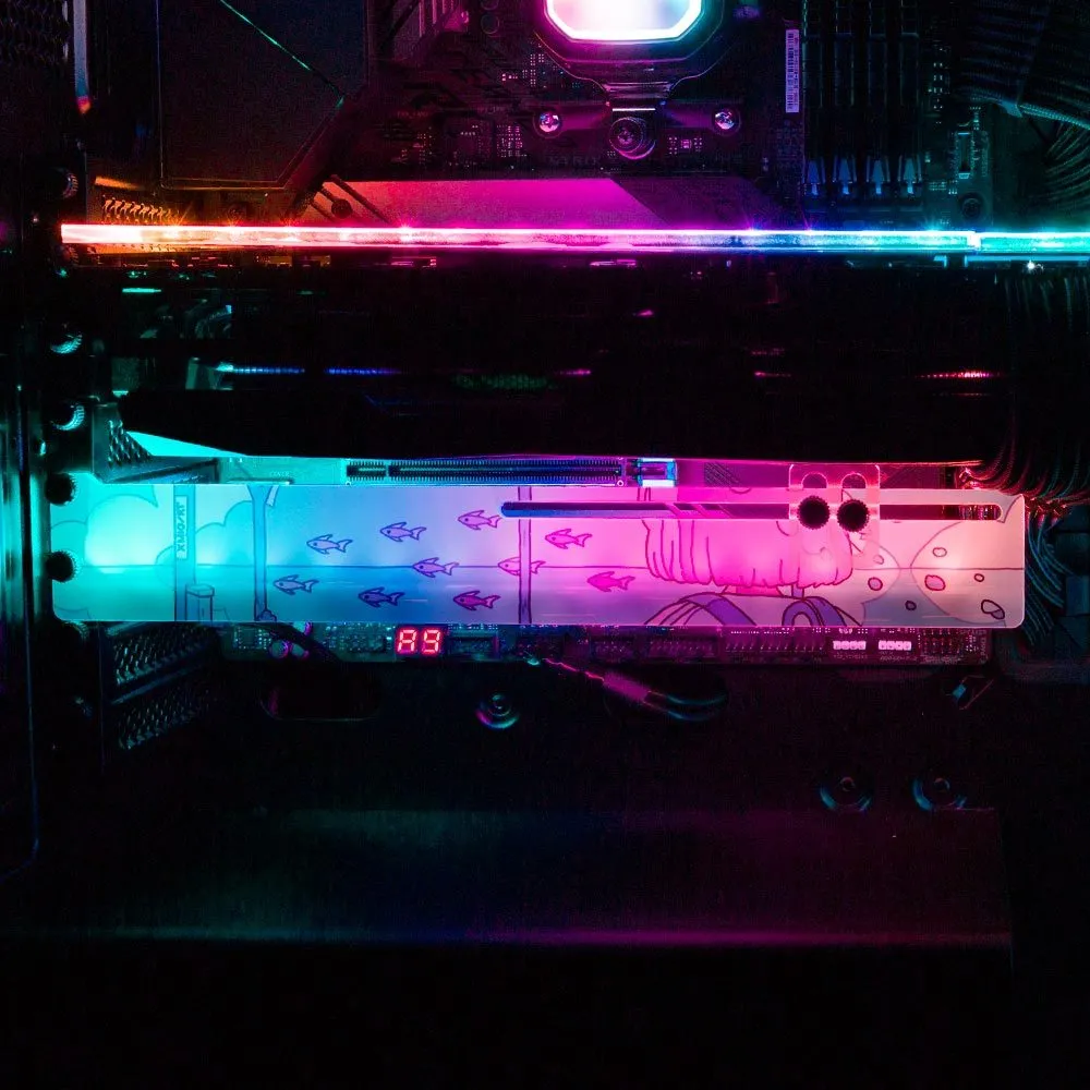 Blue Station RGB GPU Support Bracket