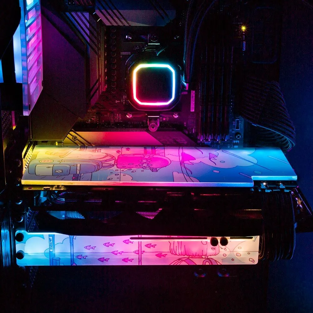 Blue Station RGB GPU Support Bracket