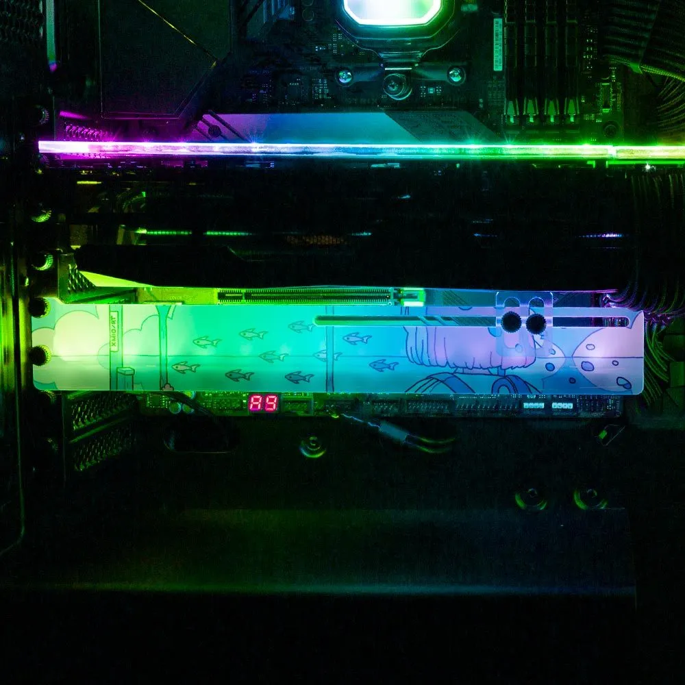 Blue Station RGB GPU Support Bracket