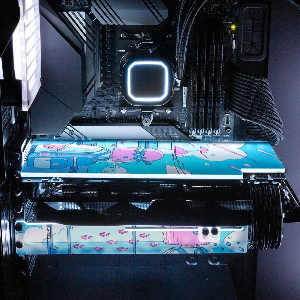 Blue Station RGB GPU Support Bracket