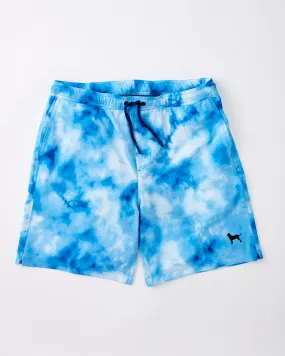 Boys Black Dog Tie Dye Swim Trunk