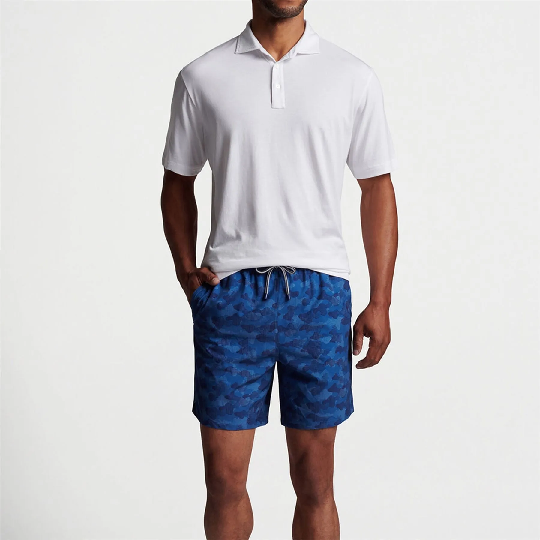 Camoflauged Coastline Swim Trunk Navy - SS23