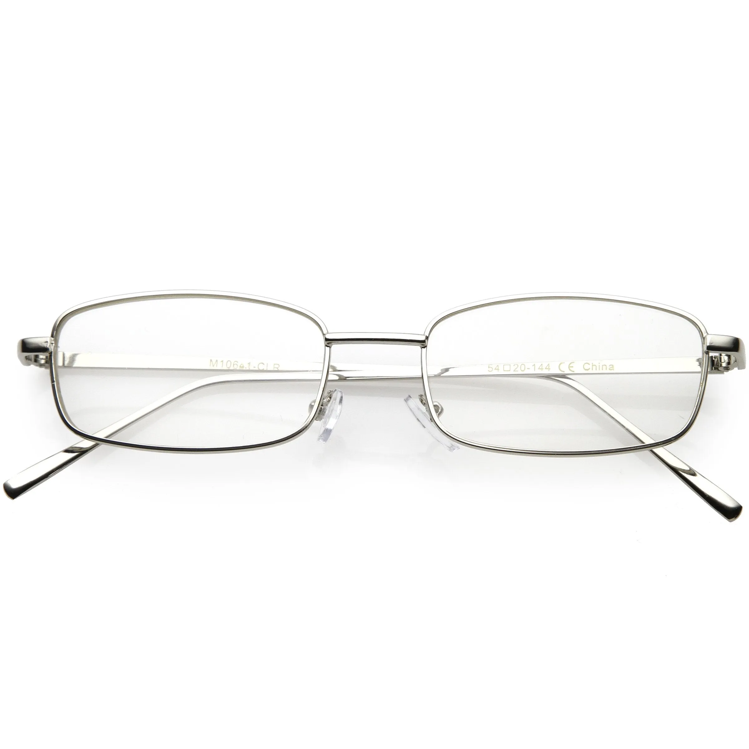 Classic Vintage Inspired Rectangle Flat Clear Lens Glasses