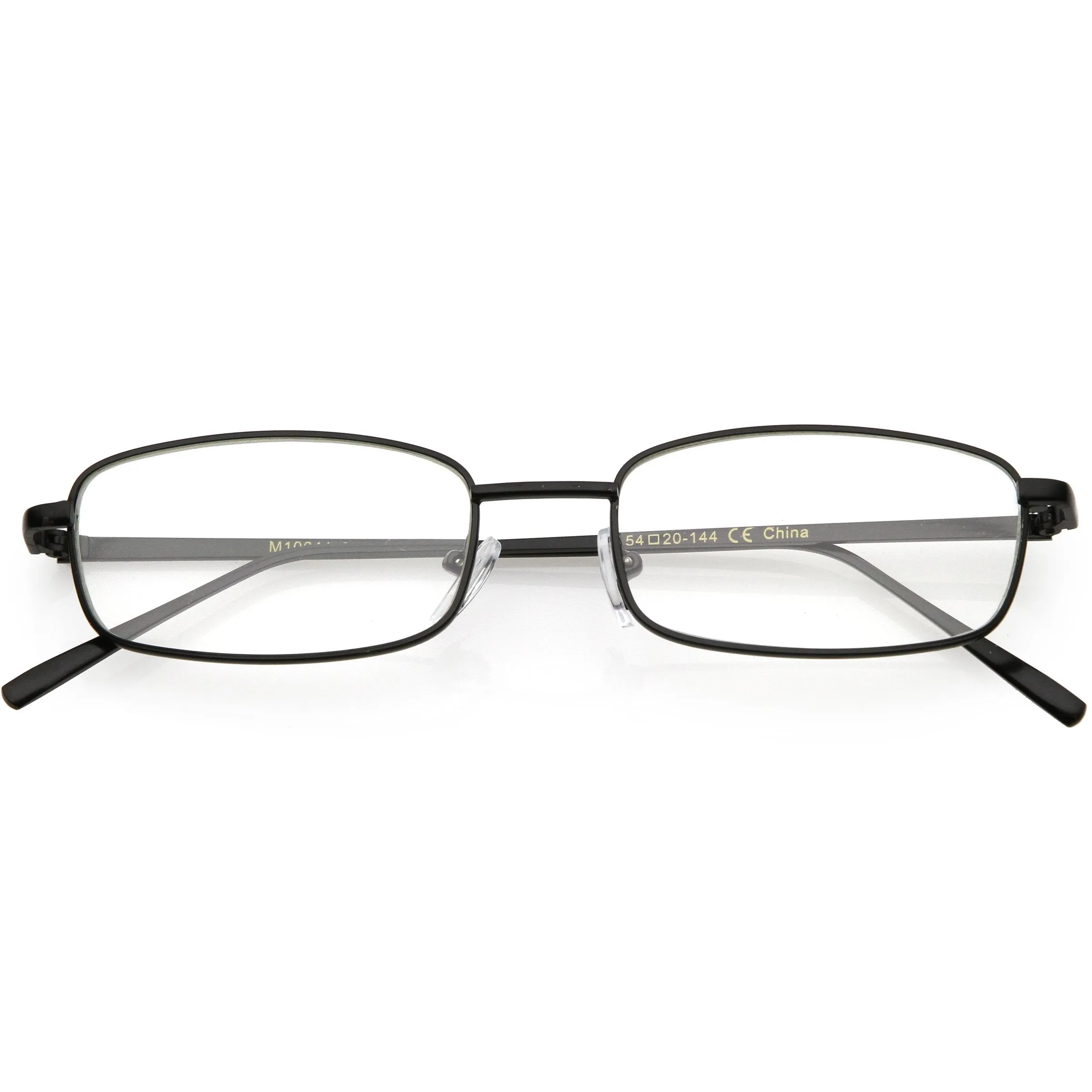 Classic Vintage Inspired Rectangle Flat Clear Lens Glasses