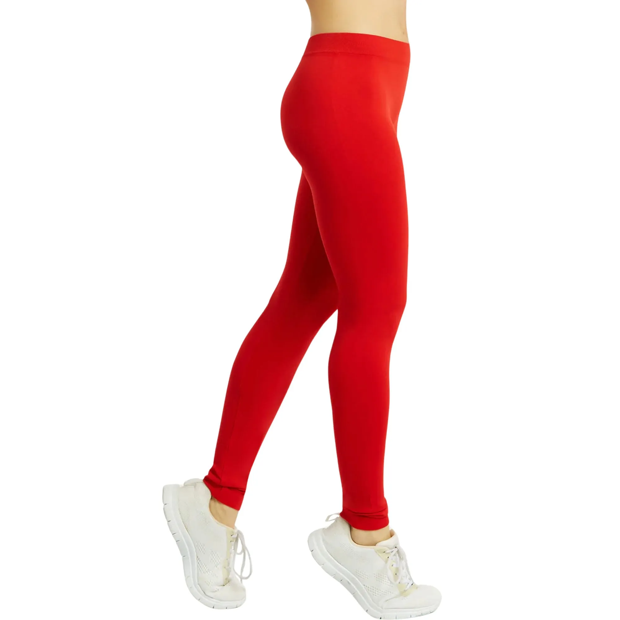 CLEARANCE LEGGINGS (CASE OF 60 - $1.25 / PIECE) - Wholesale Lightweight Leggings in Red SKU: EX900-RED-60