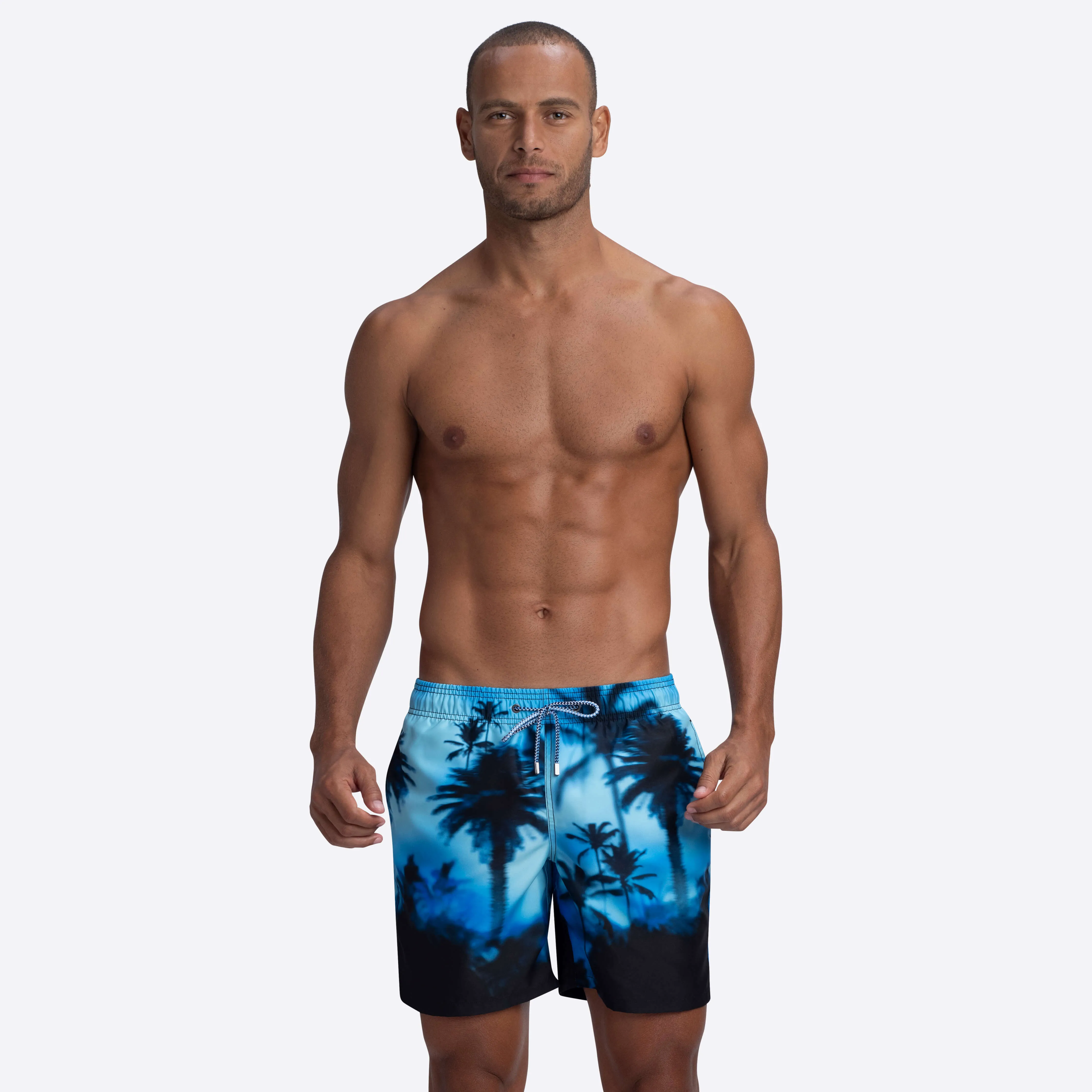 COSMO Palm Print Swim Trunks