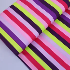 Cotton Poplin - Stripe - Pinks and Purples