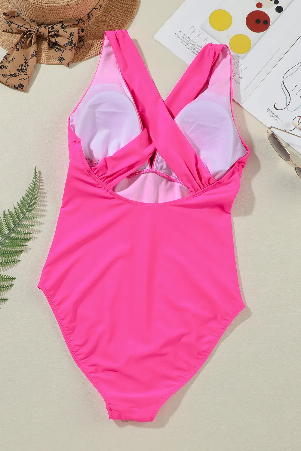 Crossover Backless Ruched Monokini