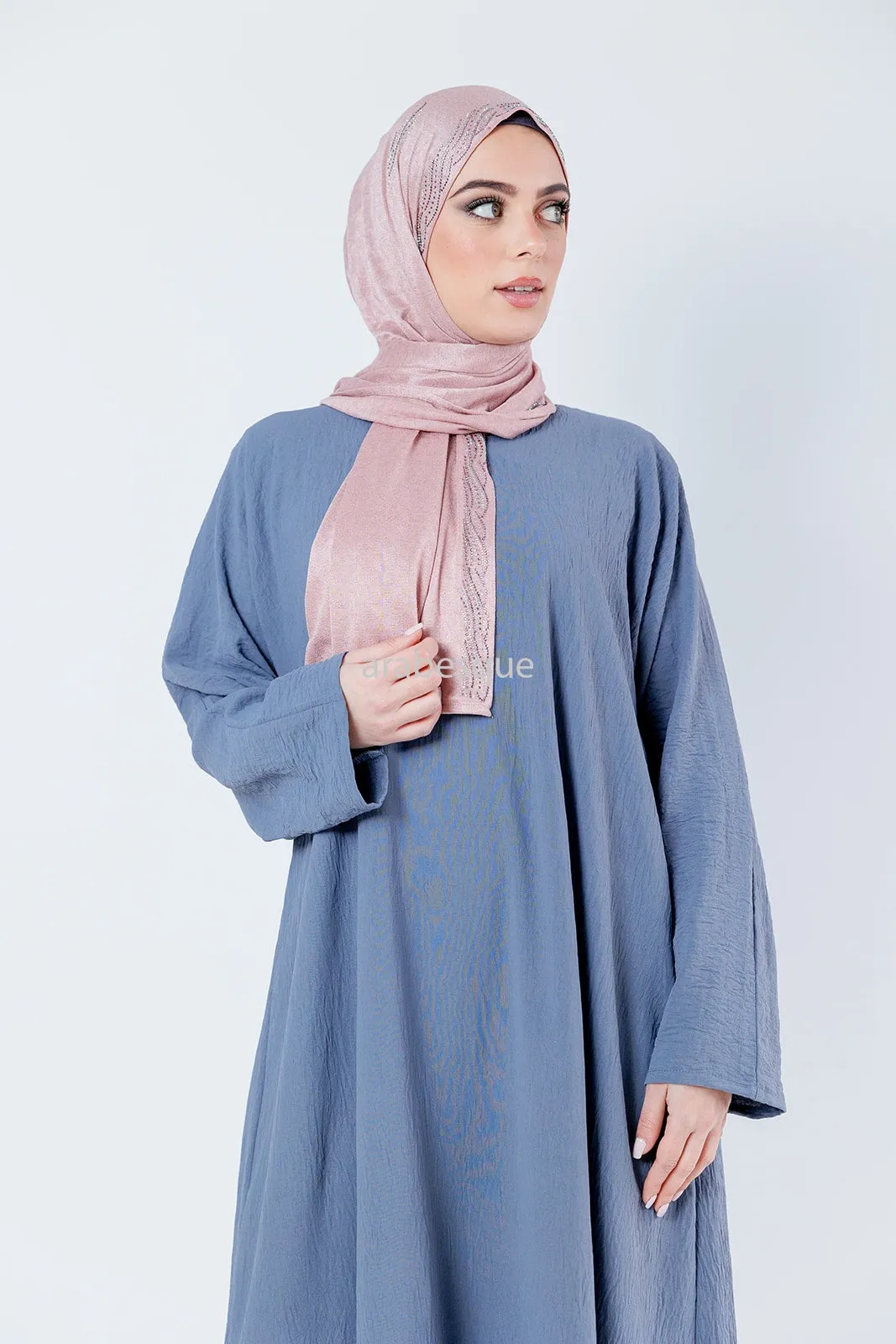 Crushed Polyester Closed Abaya (10 Colours)