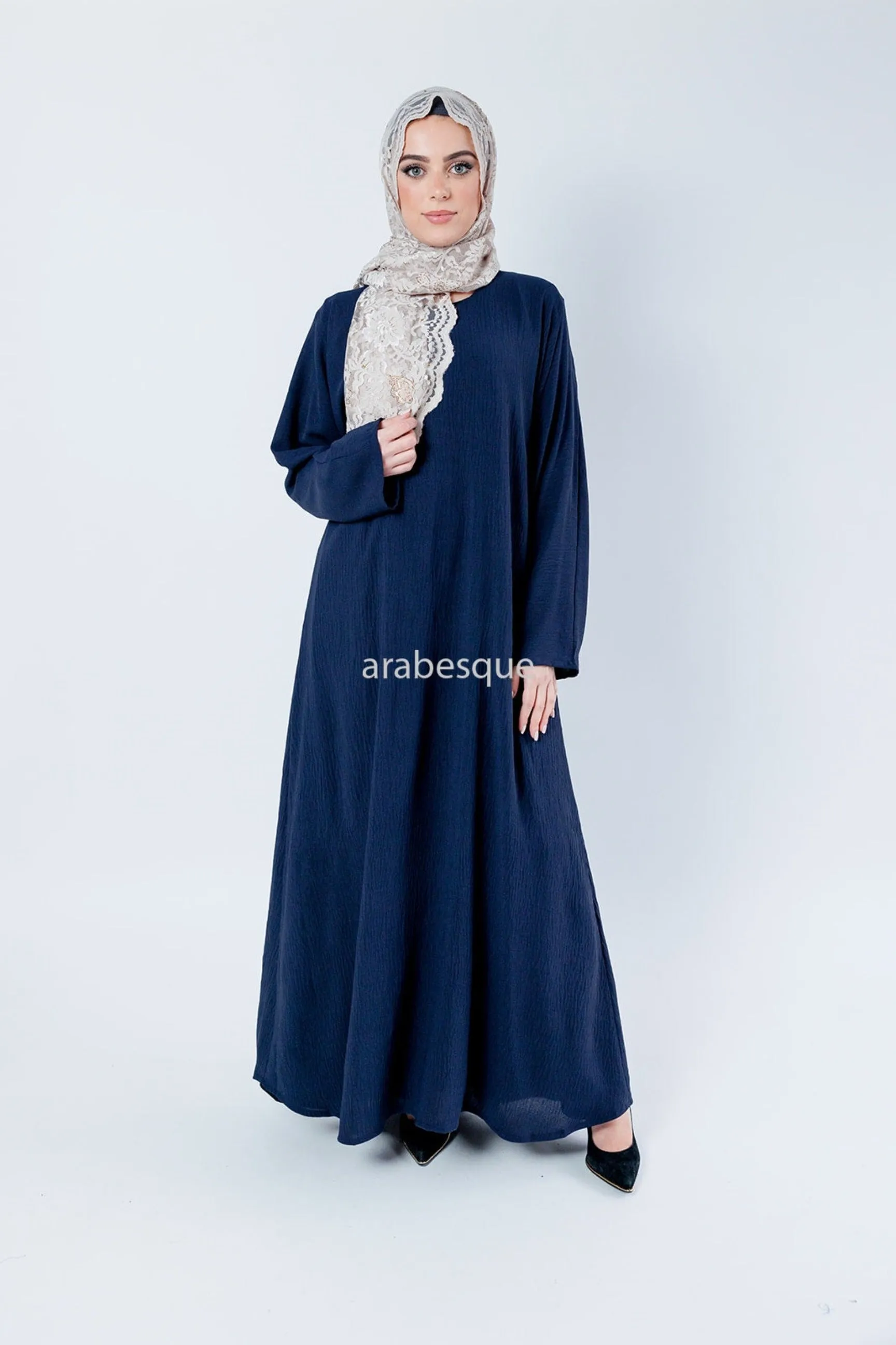 Crushed Polyester Closed Abaya (10 Colours)