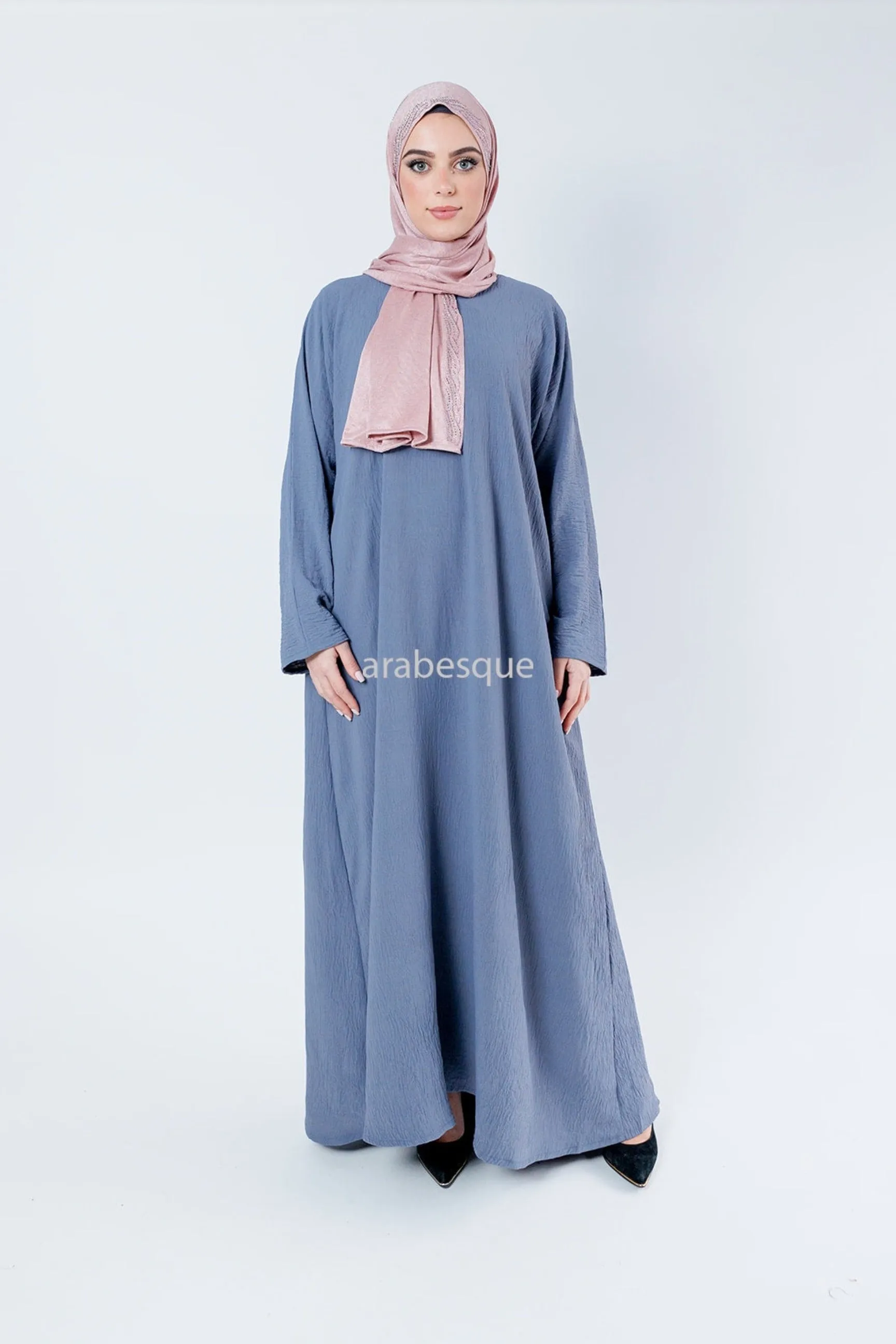 Crushed Polyester Closed Abaya (10 Colours)