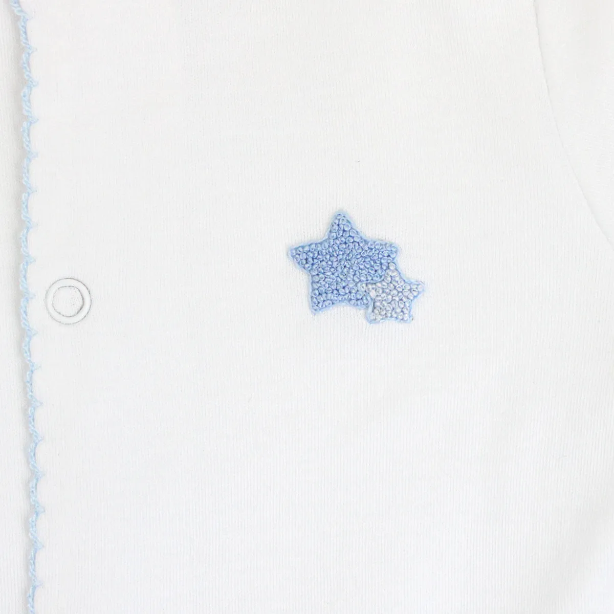 Double Stars Embroidery Footie | Baby Boy