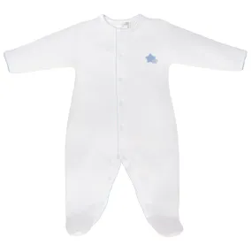 Double Stars Embroidery Footie | Baby Boy