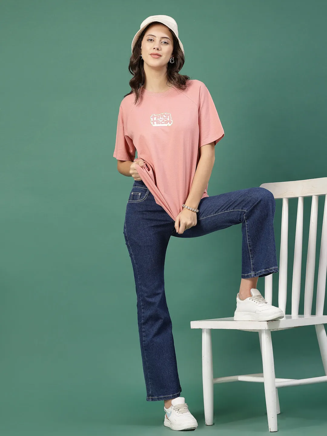 Effortless Charm Oversized Terry Print Tees