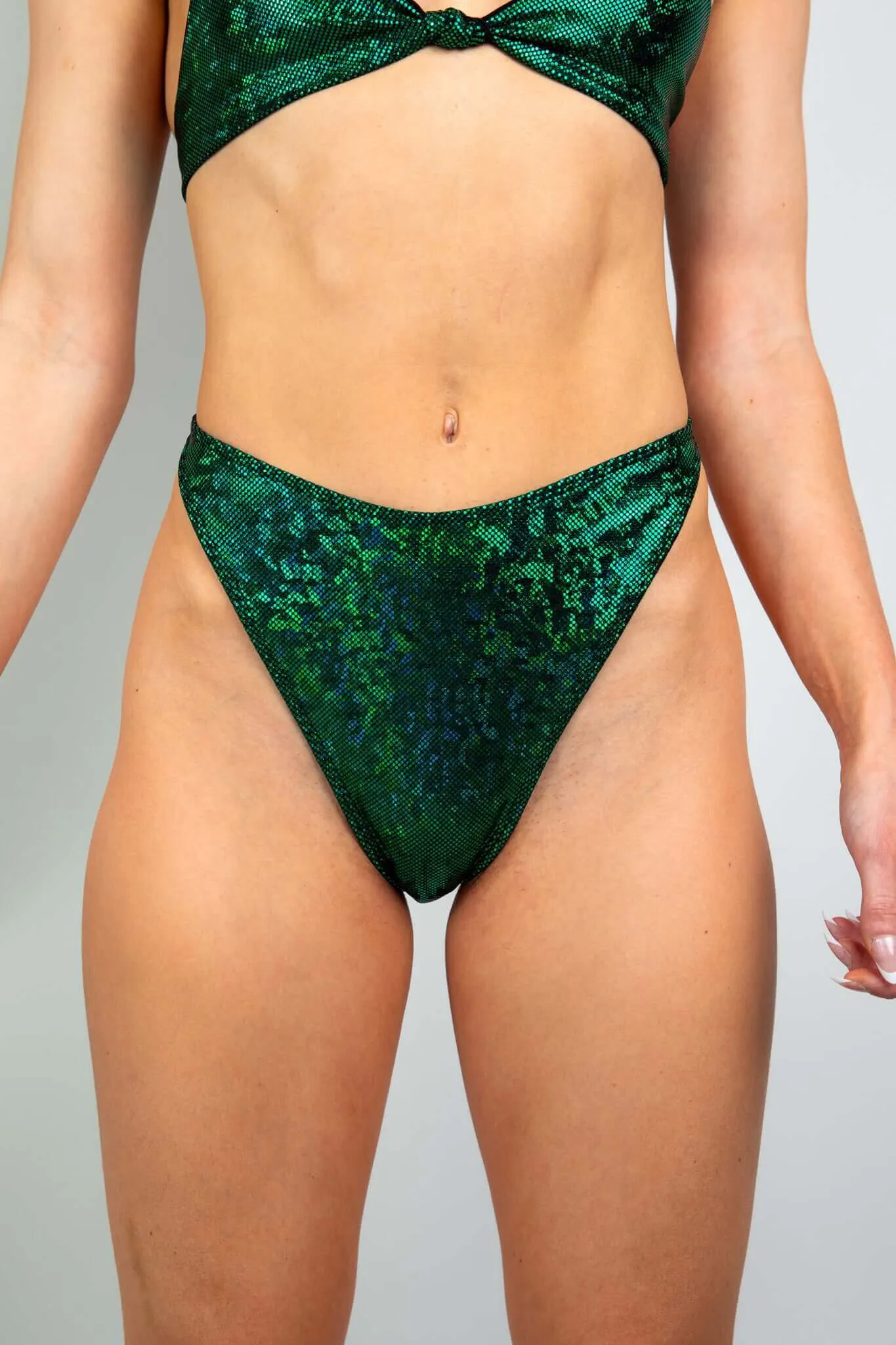 Emerald Holo Retro Thong Bottoms