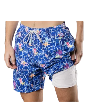 Fish Ripples Cyclist Swim Trunk Navy