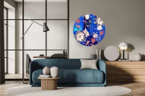 Floral Pattern Printed Mirror Acrylic Circles