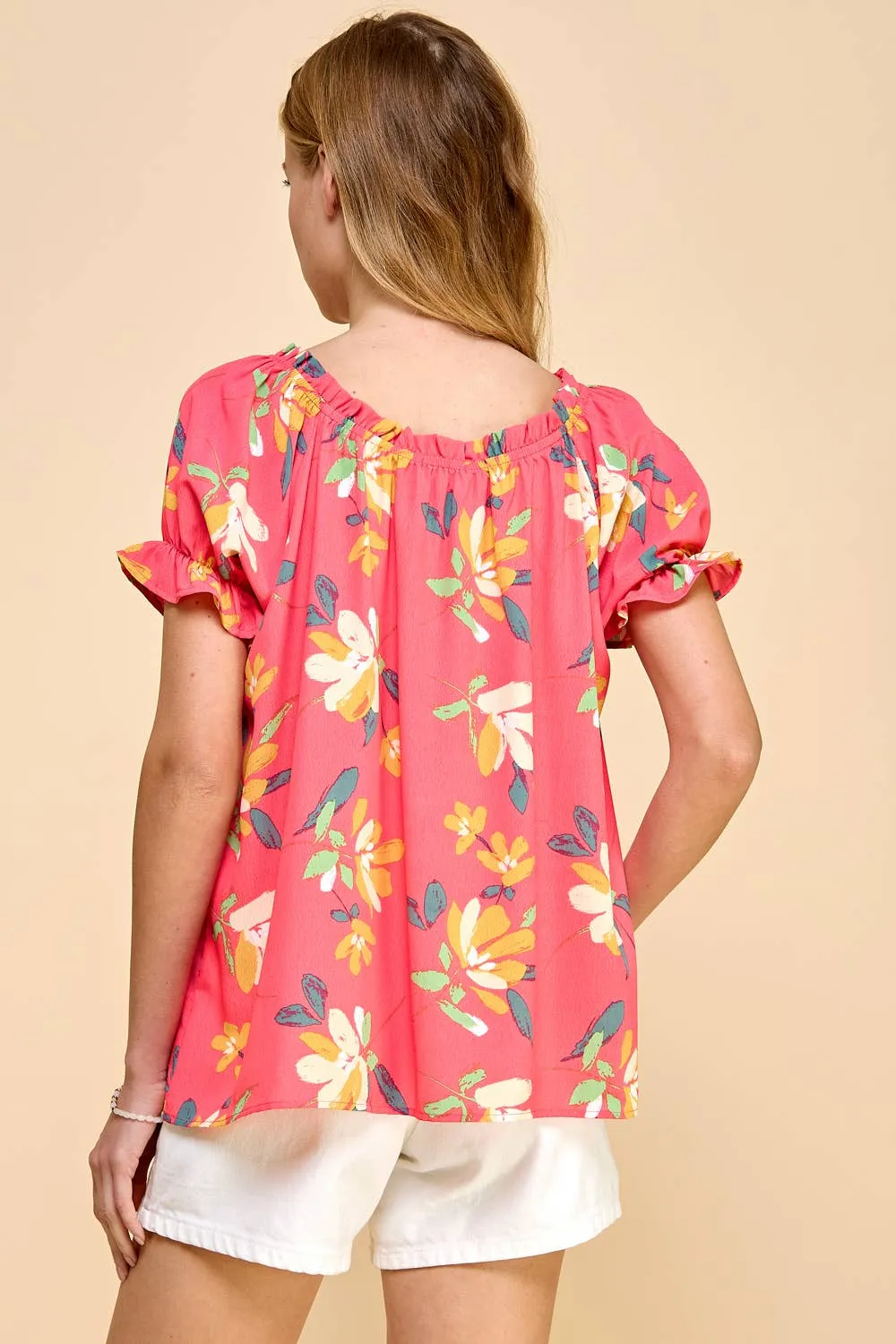 Floral Printed Top with Optional Off-Shoulder