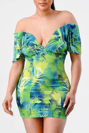 Garden Gal- Neon Garden Themed Fitted Dress