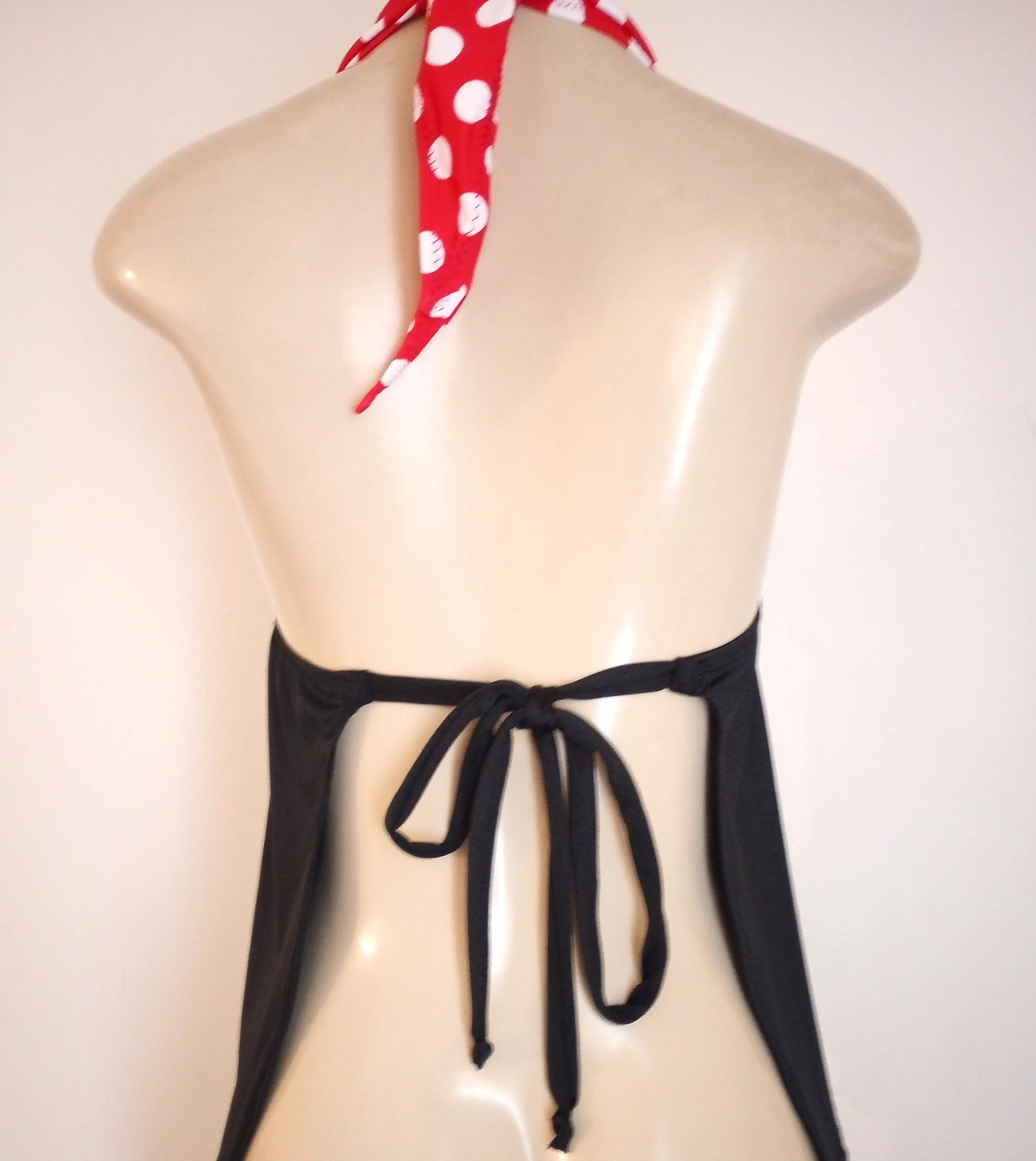 Gathered Halter Tankini Top Apron Back