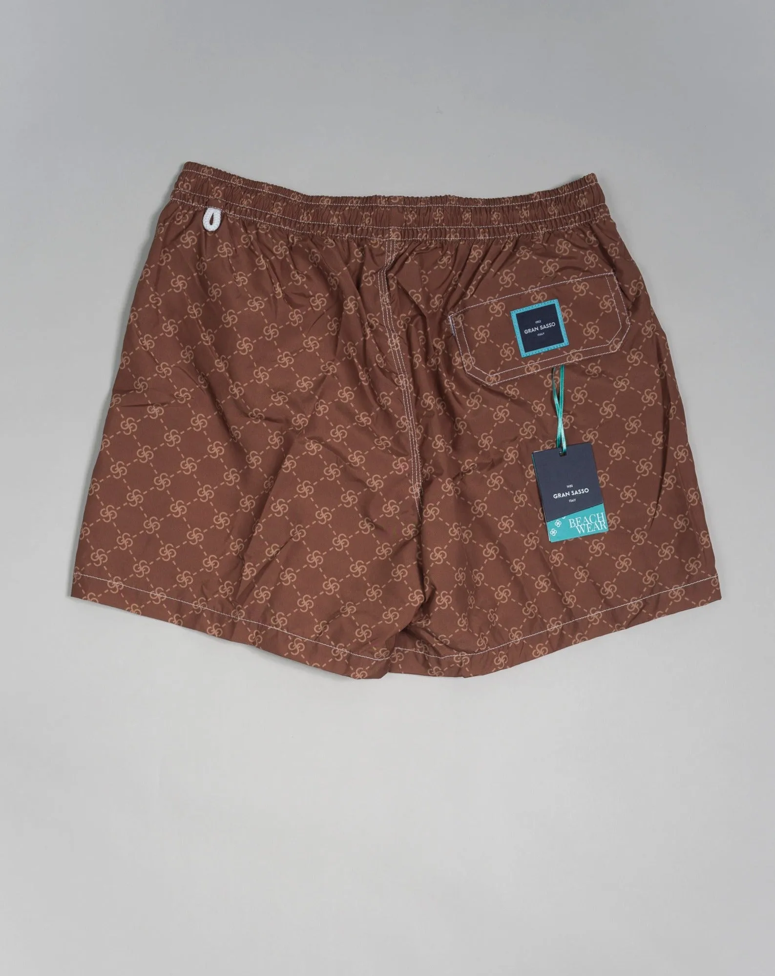 Gran Sasso Logo Swim Shorts / Brown