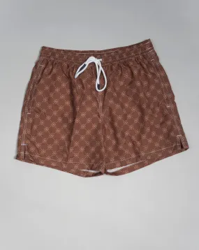 Gran Sasso Logo Swim Shorts / Brown